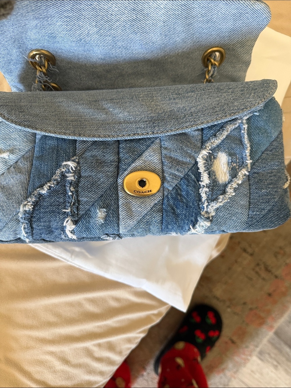 Coach Distressed Denim Patchwork Quilted Tabby 26 Like New!!!!🚨 - Picture 11 of 14